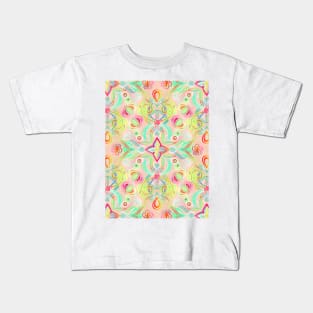 Soft Neon Pastel Boho Pattern Kids T-Shirt